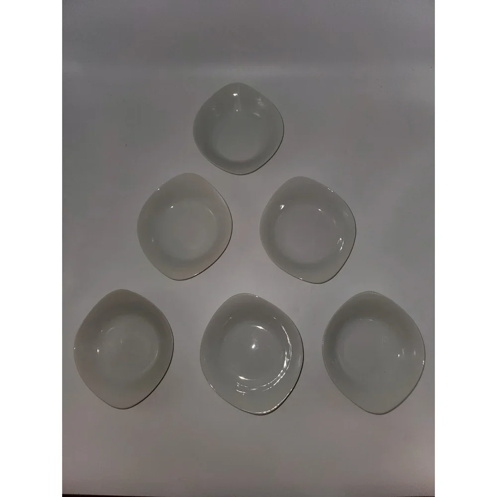 Set of 3 Vintage White Porcelain Mini Casserole Butter Pat Dishes 3.5